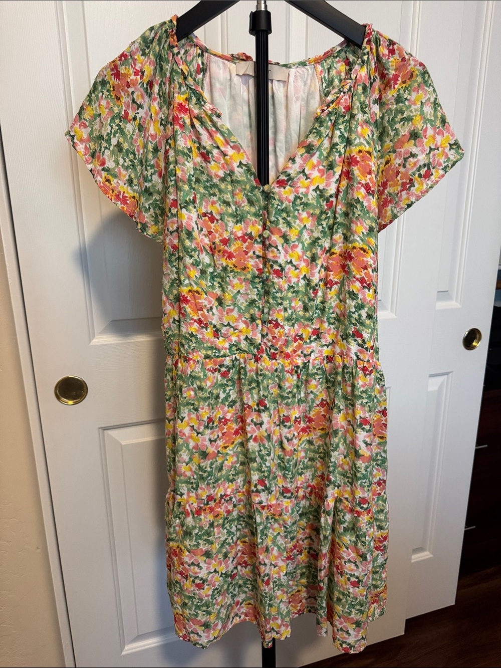 LOFT Floral Mini Dress Size Large
